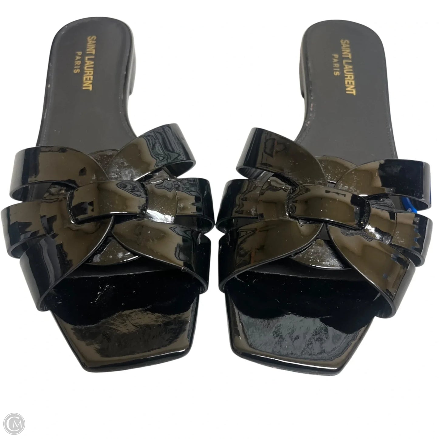 Sandals Luxury Designer By Yves Saint Laurent In Black, Size: 7.5