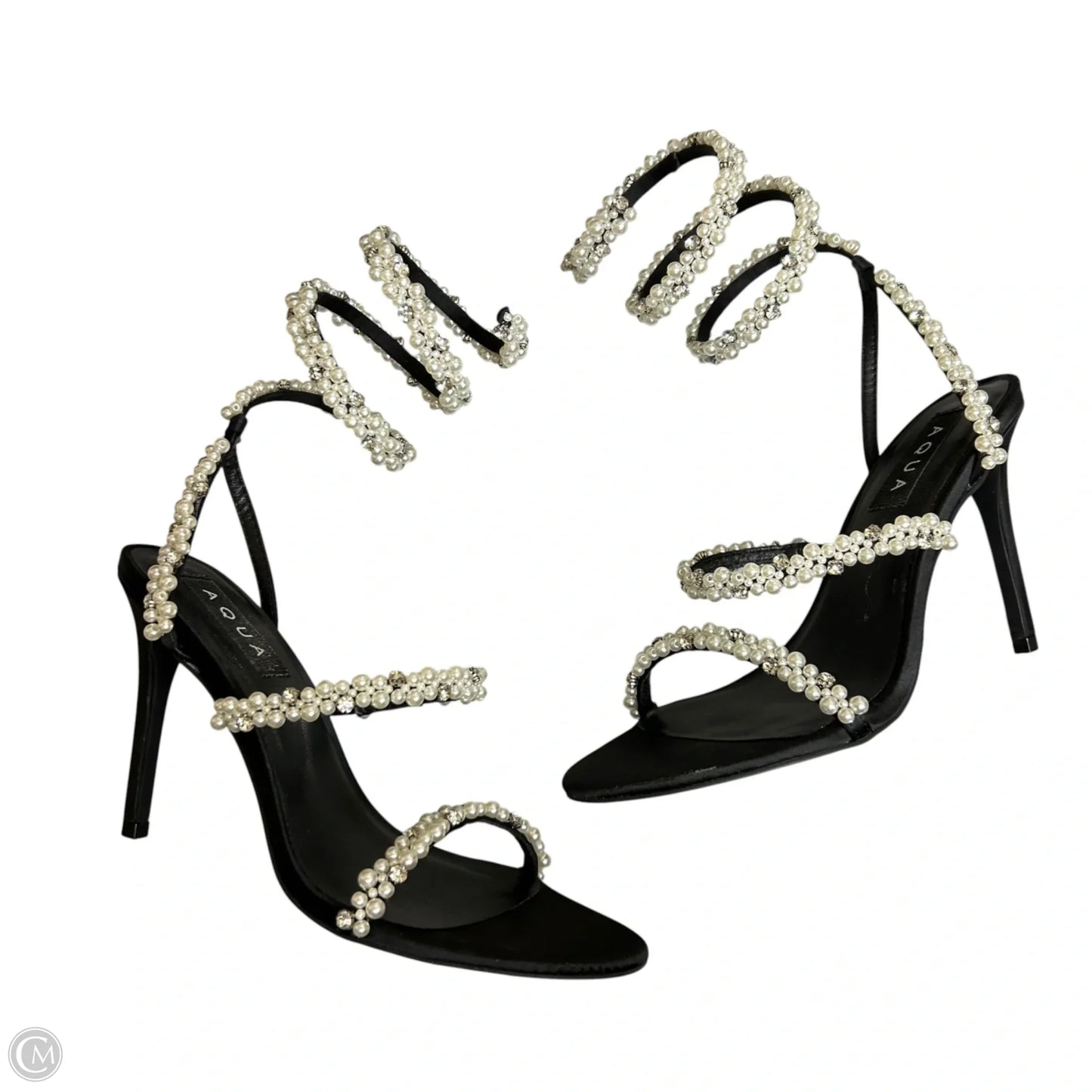 Sandals Heels Stiletto By Aqua In Black & Cream, Size: 7.5