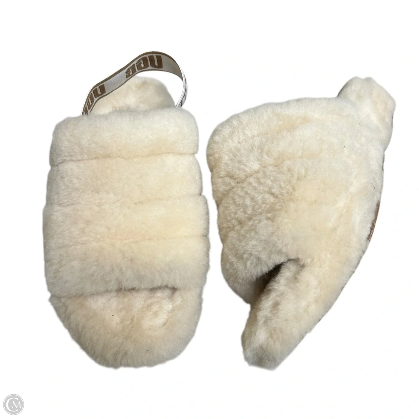 Slippers Designer By Ugg In Cream, Size: 7
