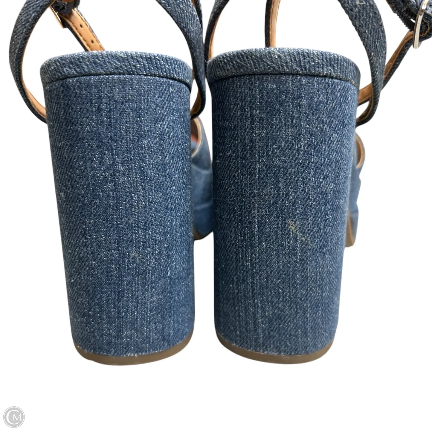 Sandals Heels Block By Wild Fable In Blue Denim, Size: 8