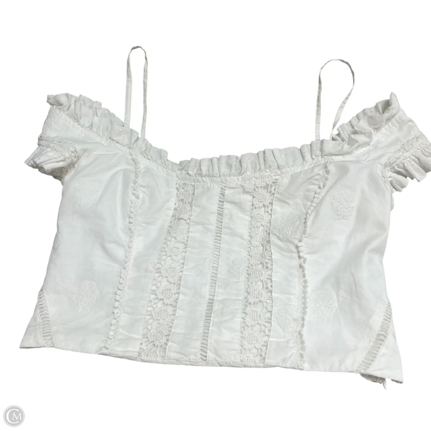 Top Short Sleeve By Anthropologie In Cream, Size: S