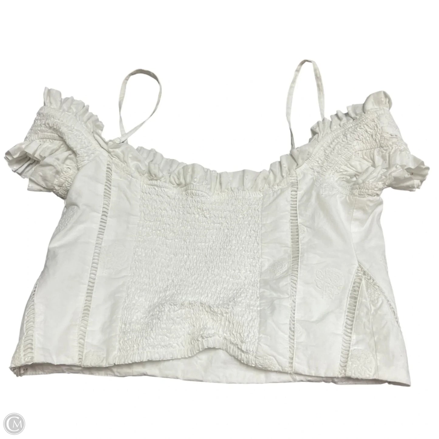 Top Short Sleeve By Anthropologie In Cream, Size: S