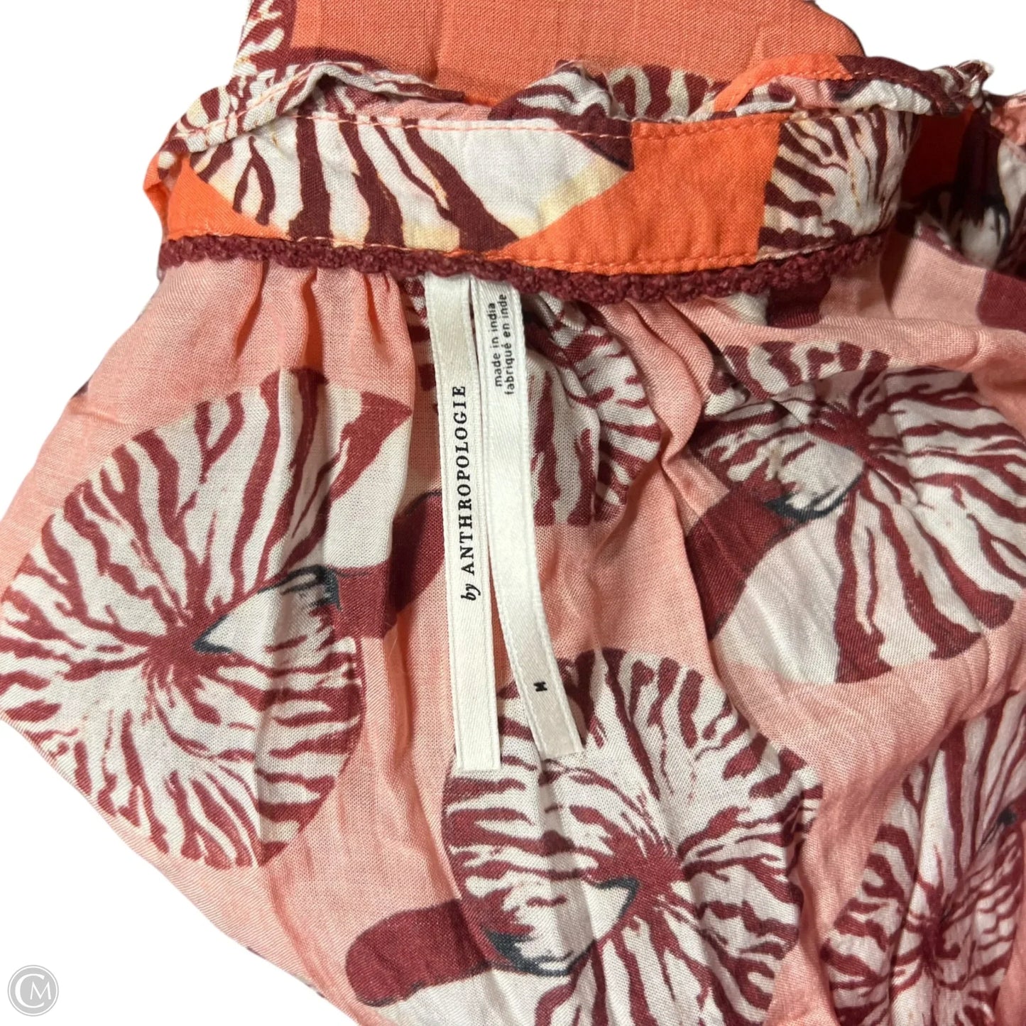Dress Casual Short By Anthropologie In Orange & Red, Size: M