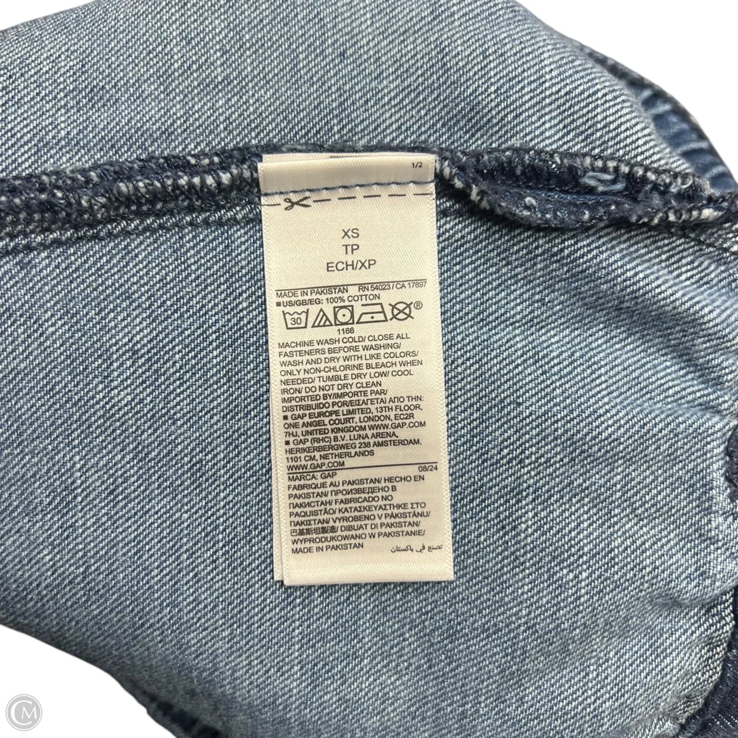 Jeans Wide Leg By Gap In Blue Denim, Size: 0