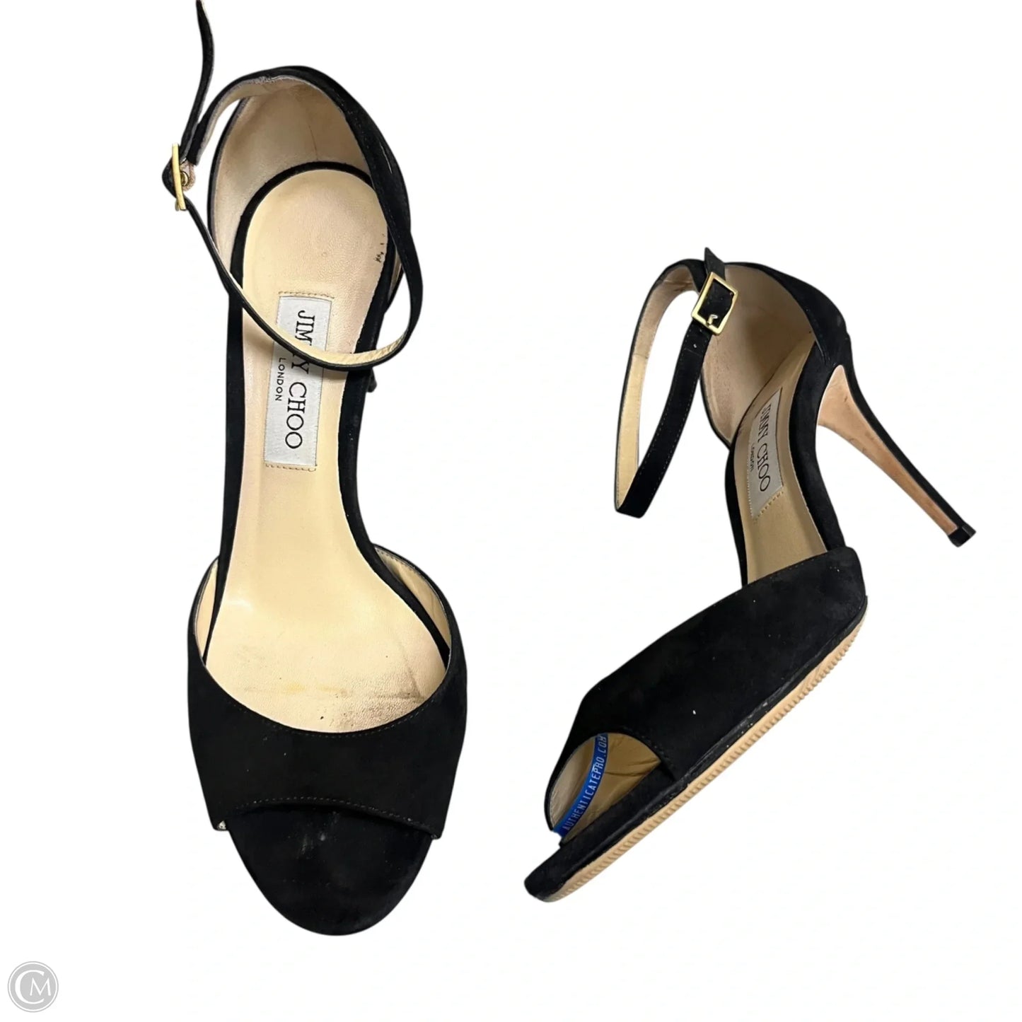 Sandals Luxury Designer By Jimmy Choo In Black, Size: 9.5