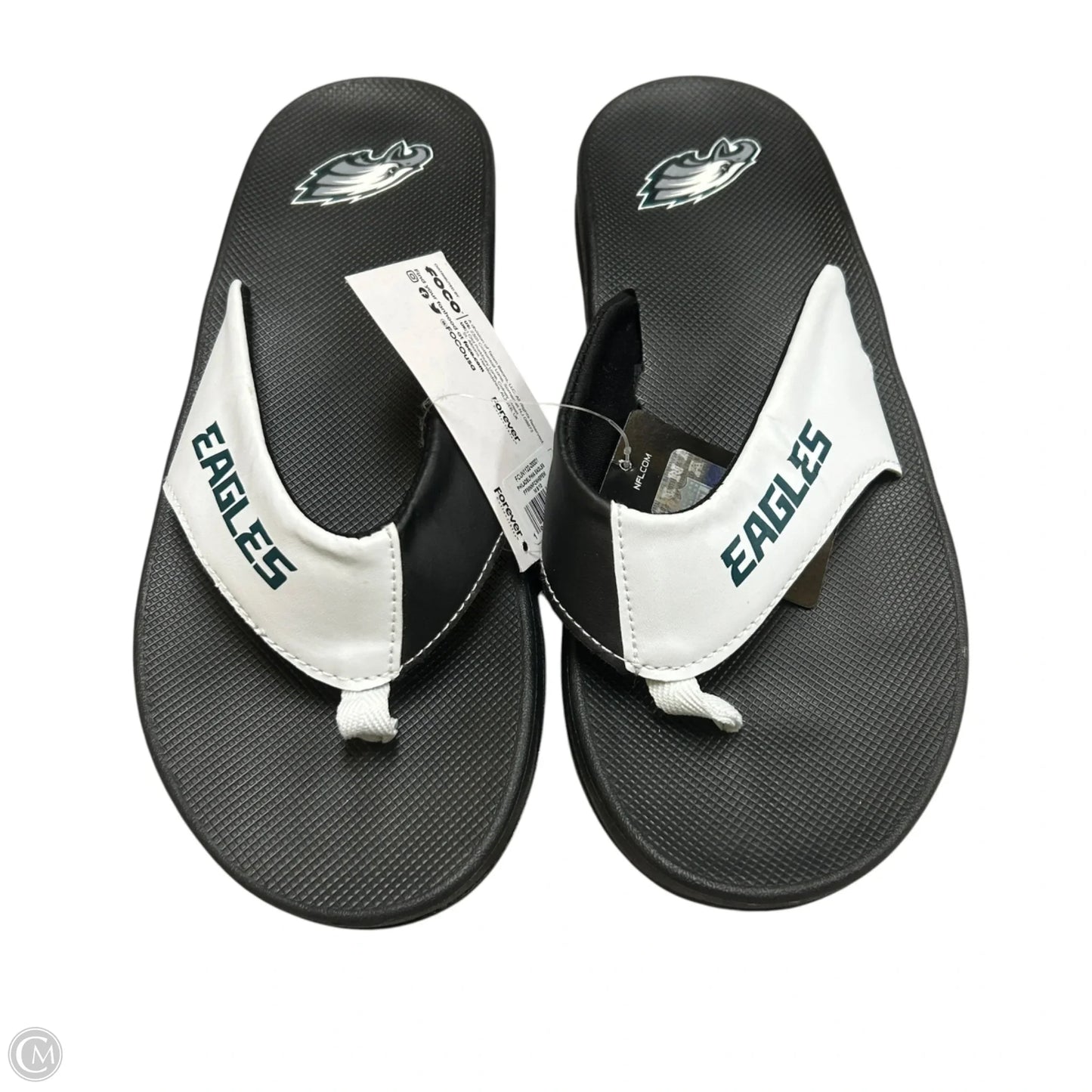 Sandals Flats By Nfl In Green & White, Size: 9