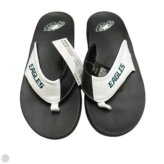 Sandals Flats By Nfl In Green & White, Size: 9