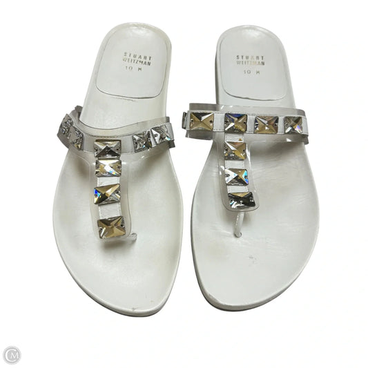 Sandals Designer By Stuart Weitzman In White, Size: 10