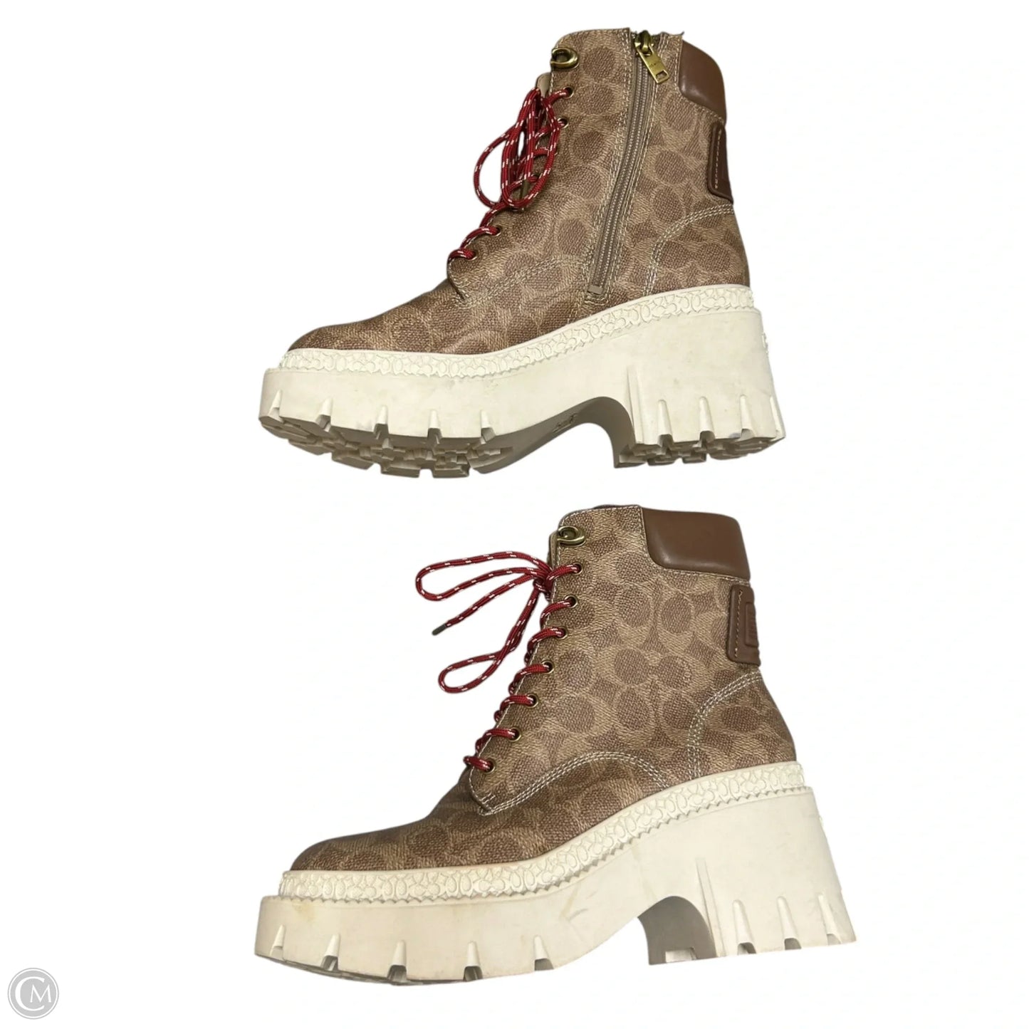 Boots Designer By Coach In Tan, Size: 7.5