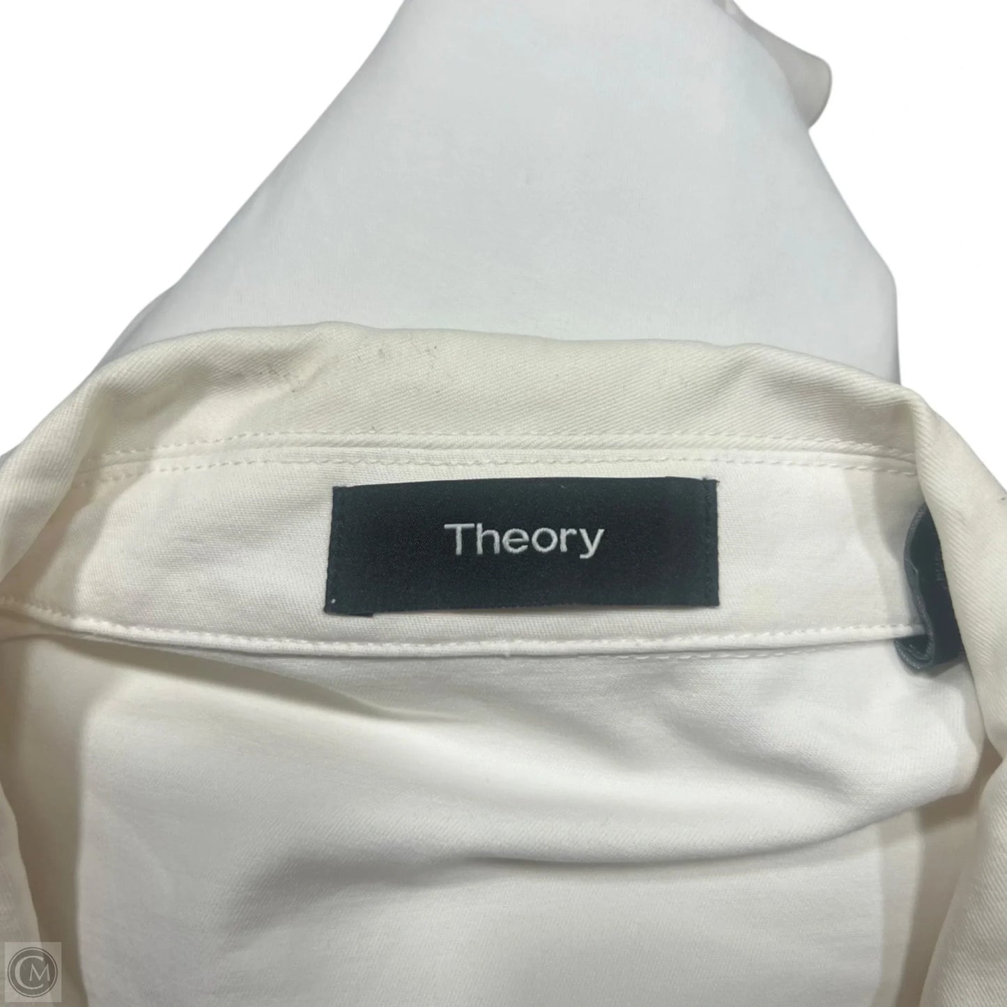 Jacket Denim By Theory In White Denim, Size: M