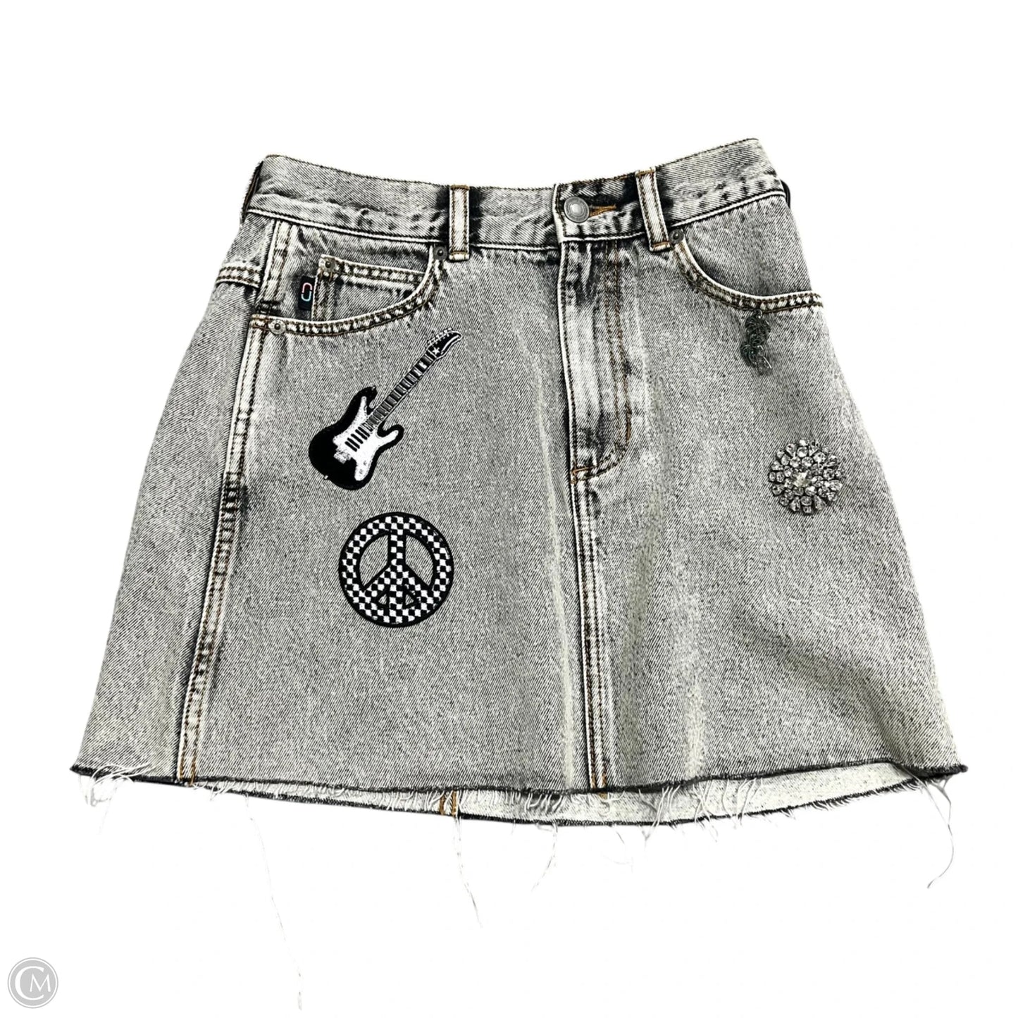 Skirt Luxury Designer By Marc Jacobs In Grey Denim, Size: 2