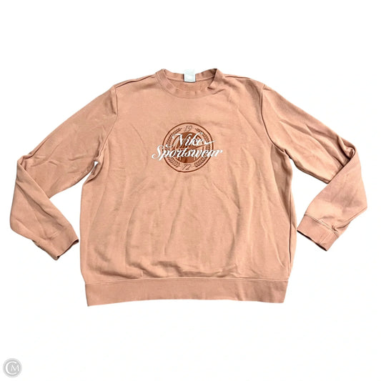 Athletic Sweatshirt Crewneck By Nike In Orange, Size: Xl