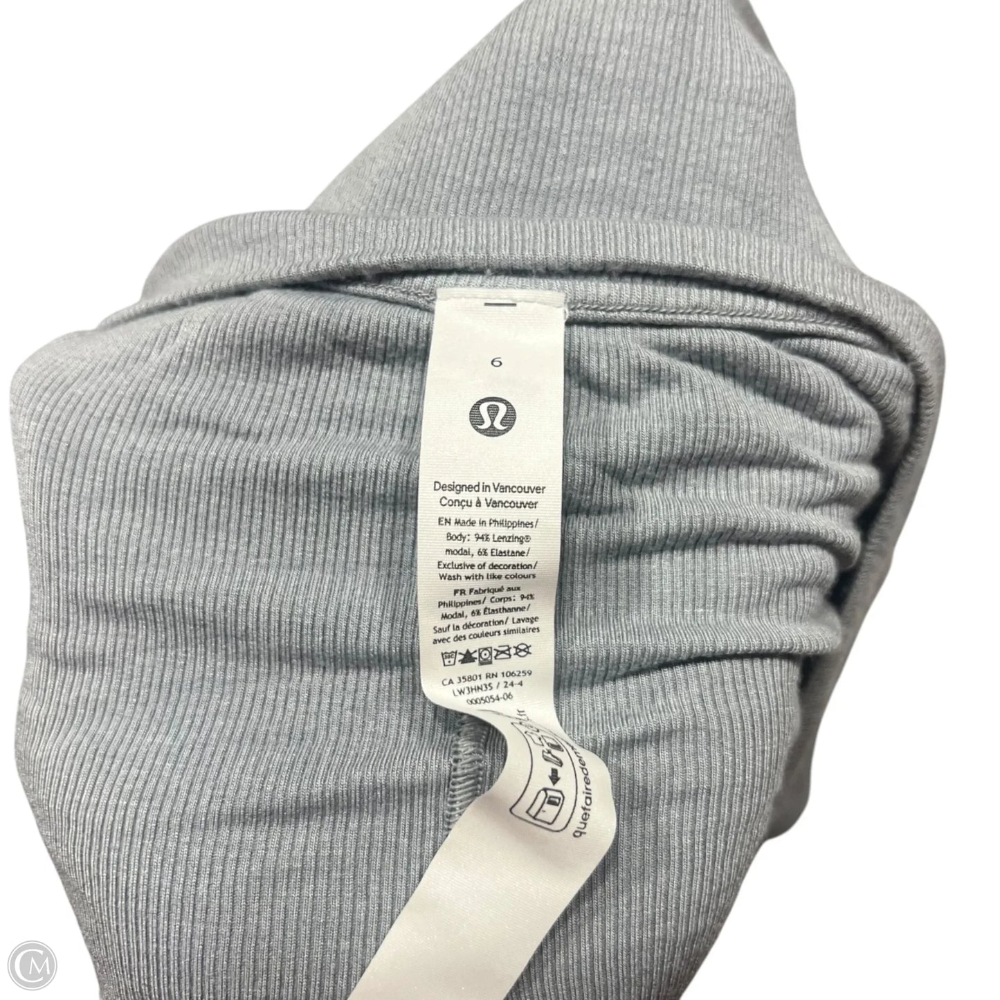 Athletic Top Long Sleeve Crewneck By Lululemon In Grey, Size: S