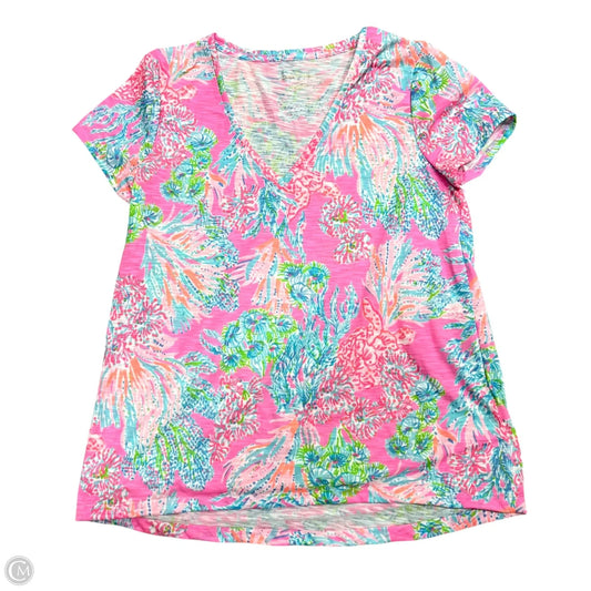 Top Short Sleeve Designer By Lilly Pulitzer In Pink, Size: S