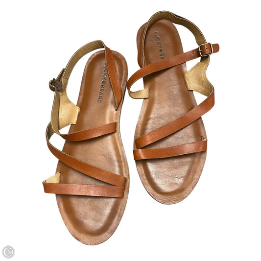 Sandals Flats By Lucky Brand In Tan, Size: 12