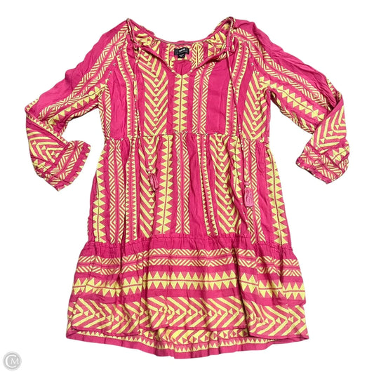 Dress Casual Short By Maeve In Pink & Yellow, Size: M