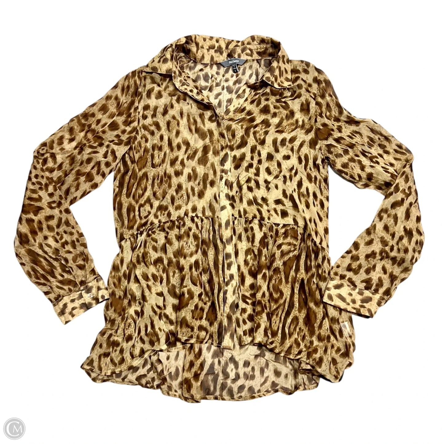 Top Long Sleeve By Blue Tassel In Leopard Print, Size: S