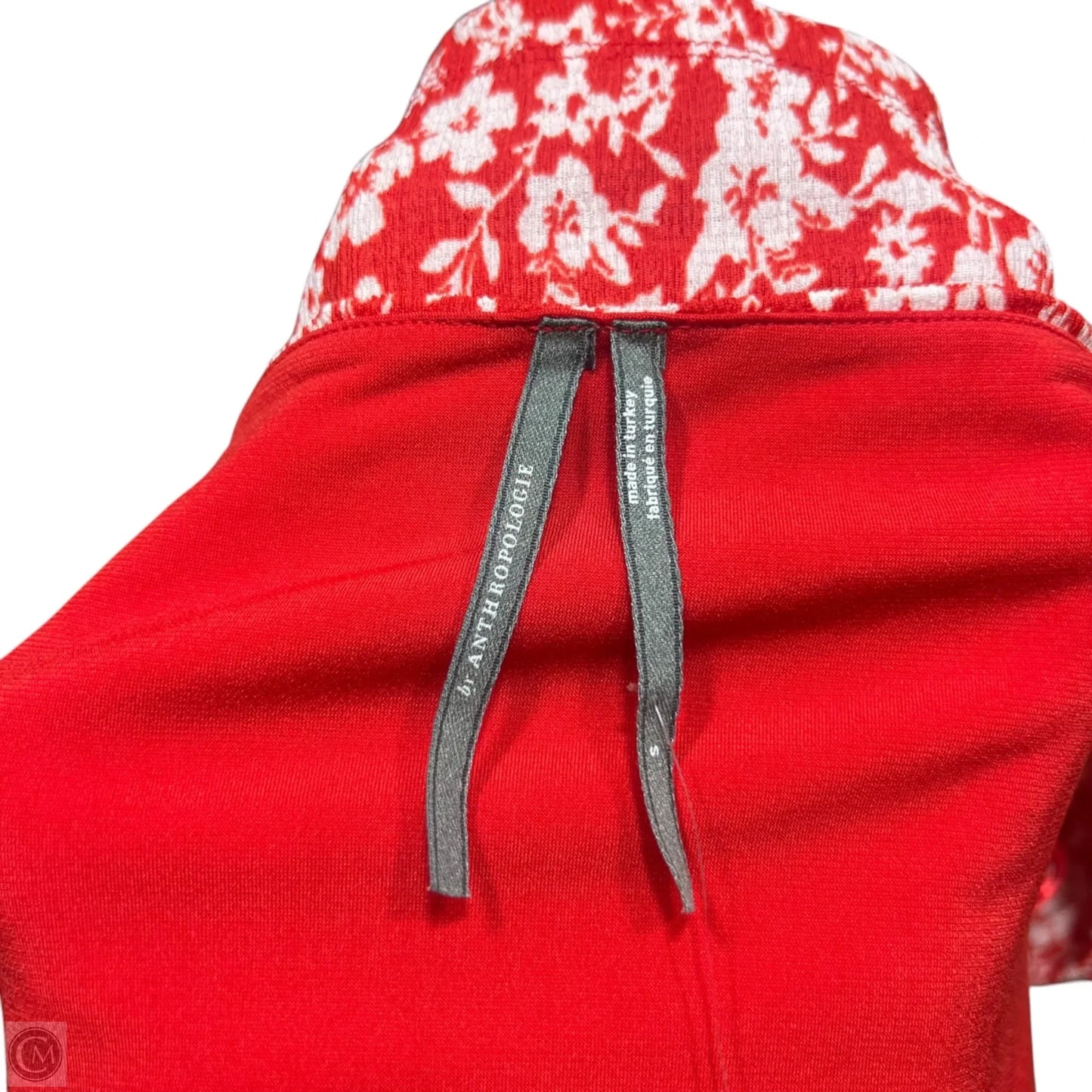 Top Long Sleeve By Anthropologie In Red & White, Size: S