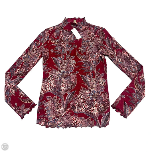 Top Long Sleeve By Pilcro In Blue & Red, Size: S