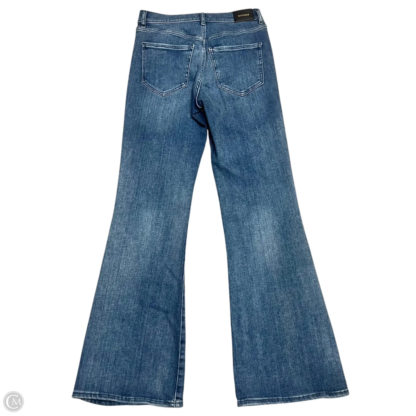 Jeans Flared By Express In Blue Denim, Size: 8