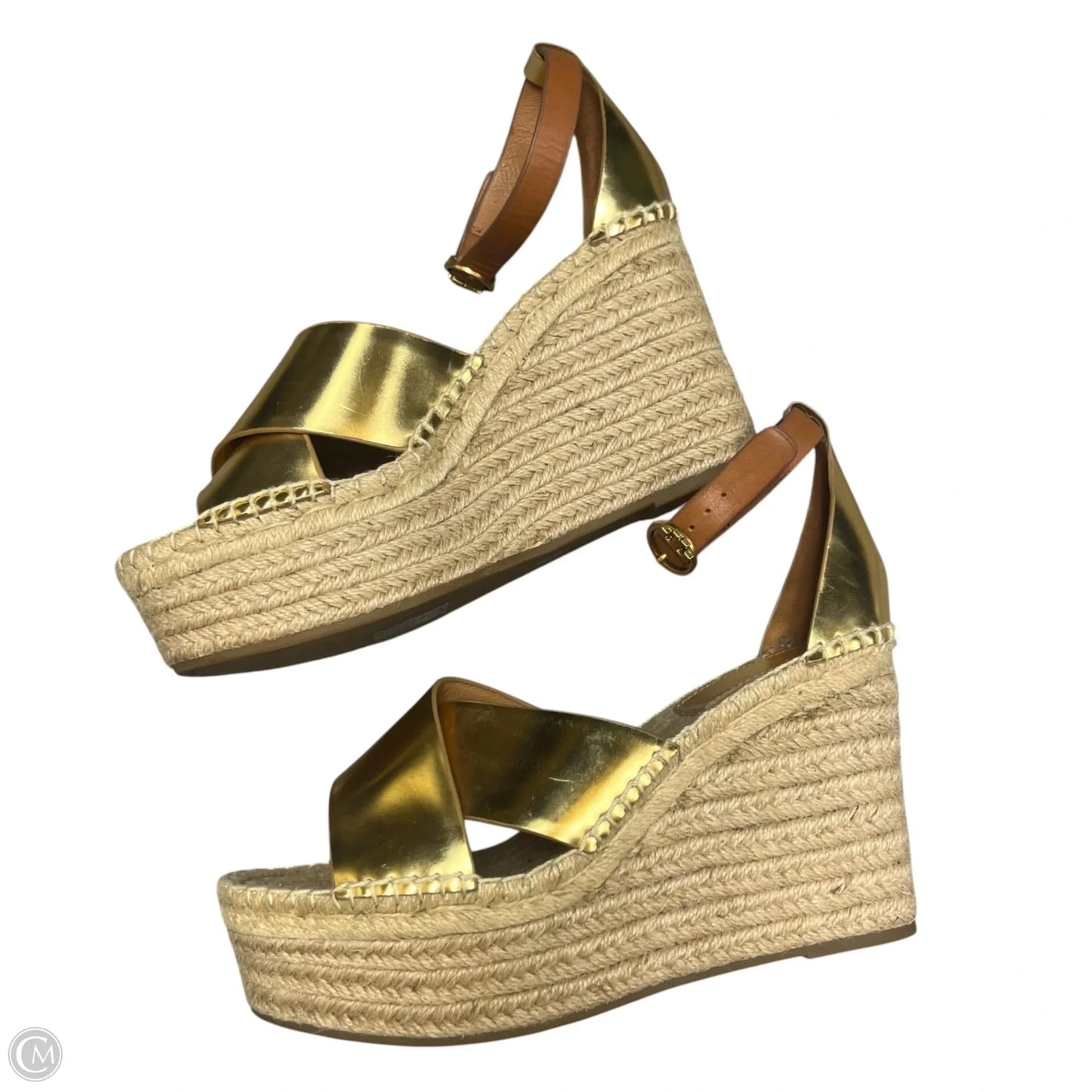 Sandals Designer By Tory Burch In Gold, Size: 8