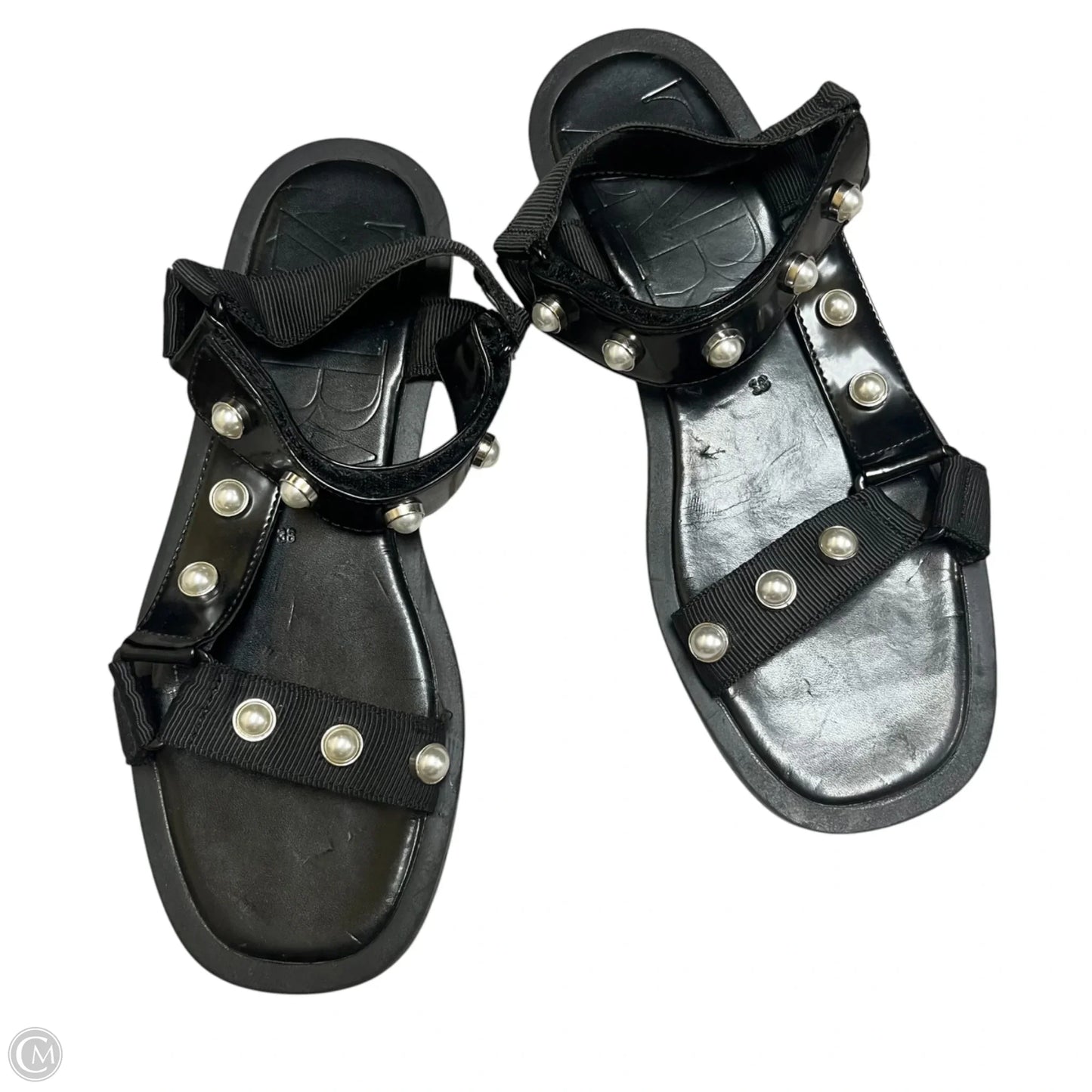 Sandals Flats By Zara In Black, Size: 7.5