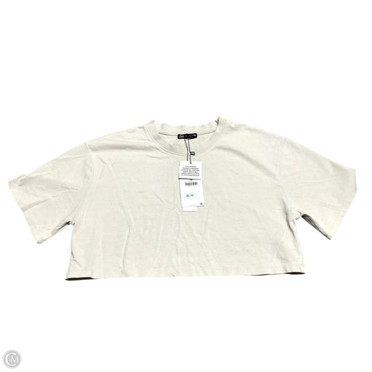 Top Short Sleeve Basic By Zara In Cream, Size: M