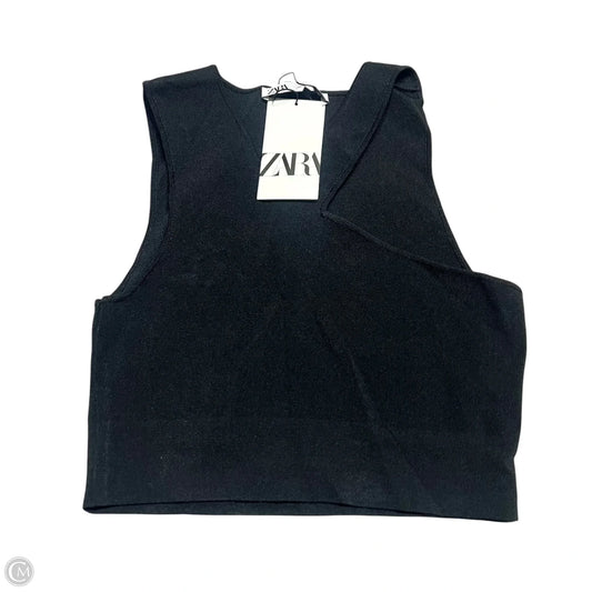 Top Sleeveless By Zara In Black, Size: L