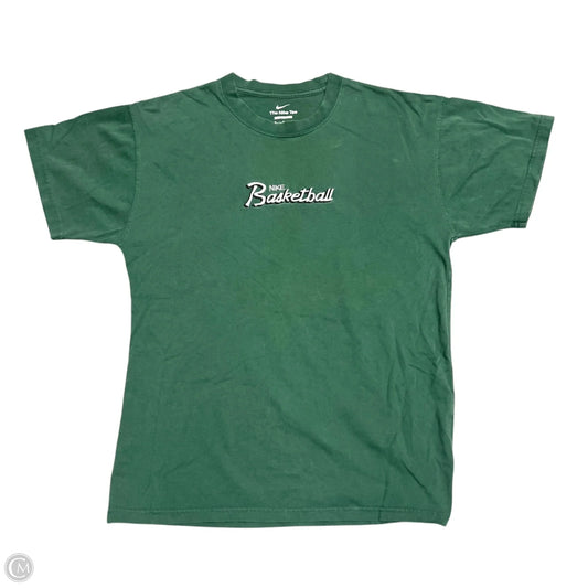 Athletic Top Short Sleeve By Nike In Green, Size: M