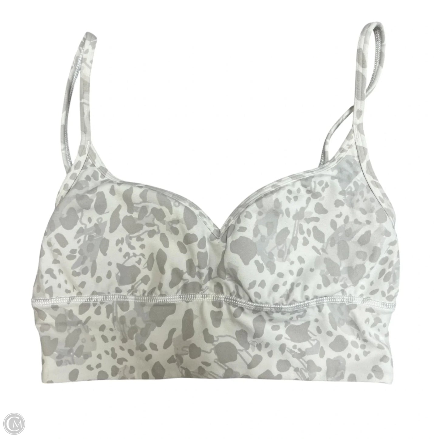 Athletic Bra By Lululemon In Grey & White, Size: S