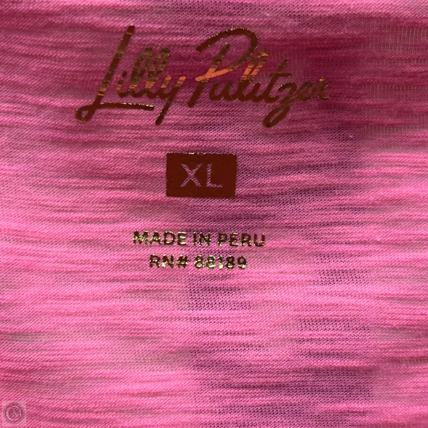 Top Short Sleeve Designer By Lilly Pulitzer In Pink, Size: Xl