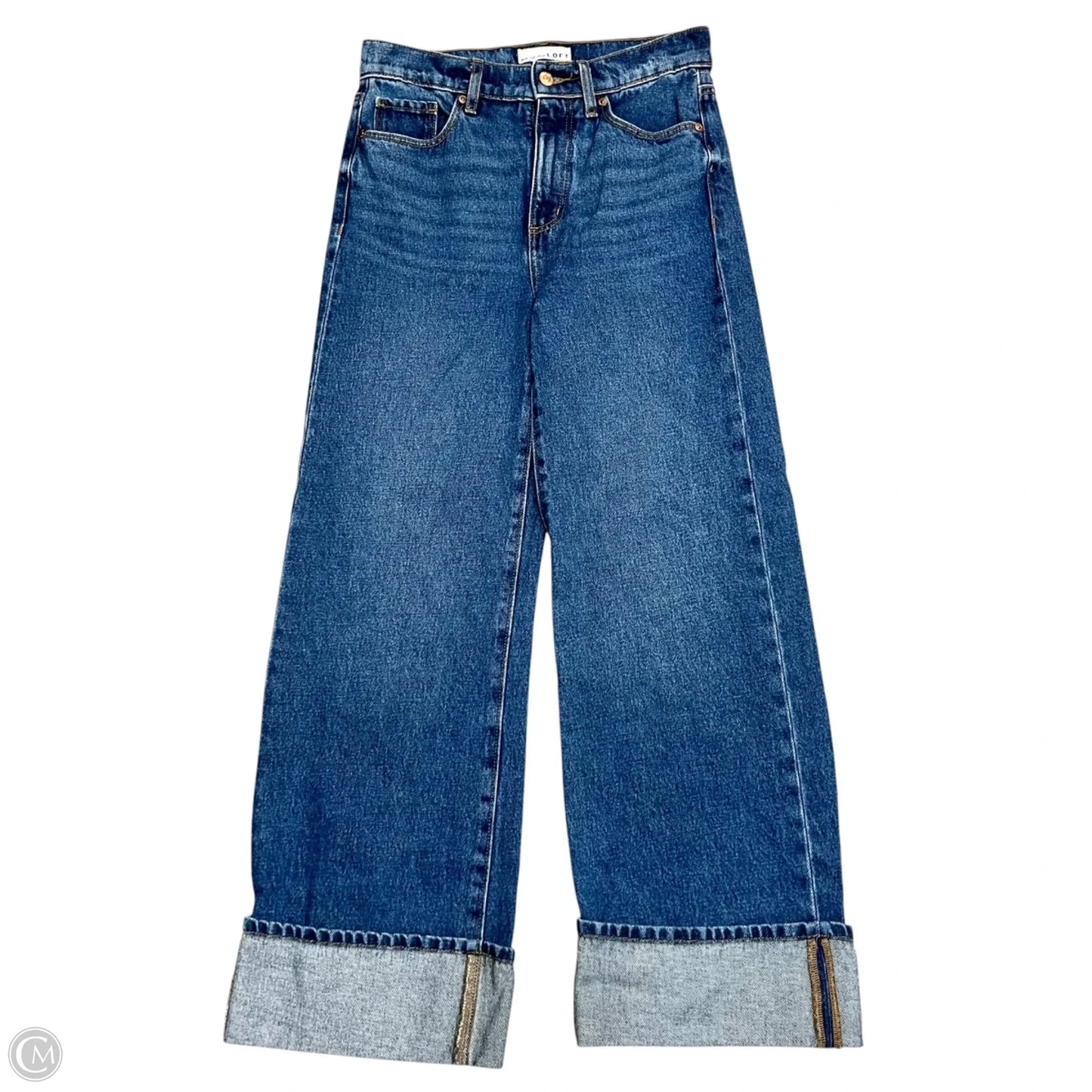 Jeans Wide Leg By Loft In Blue Denim, Size: 0