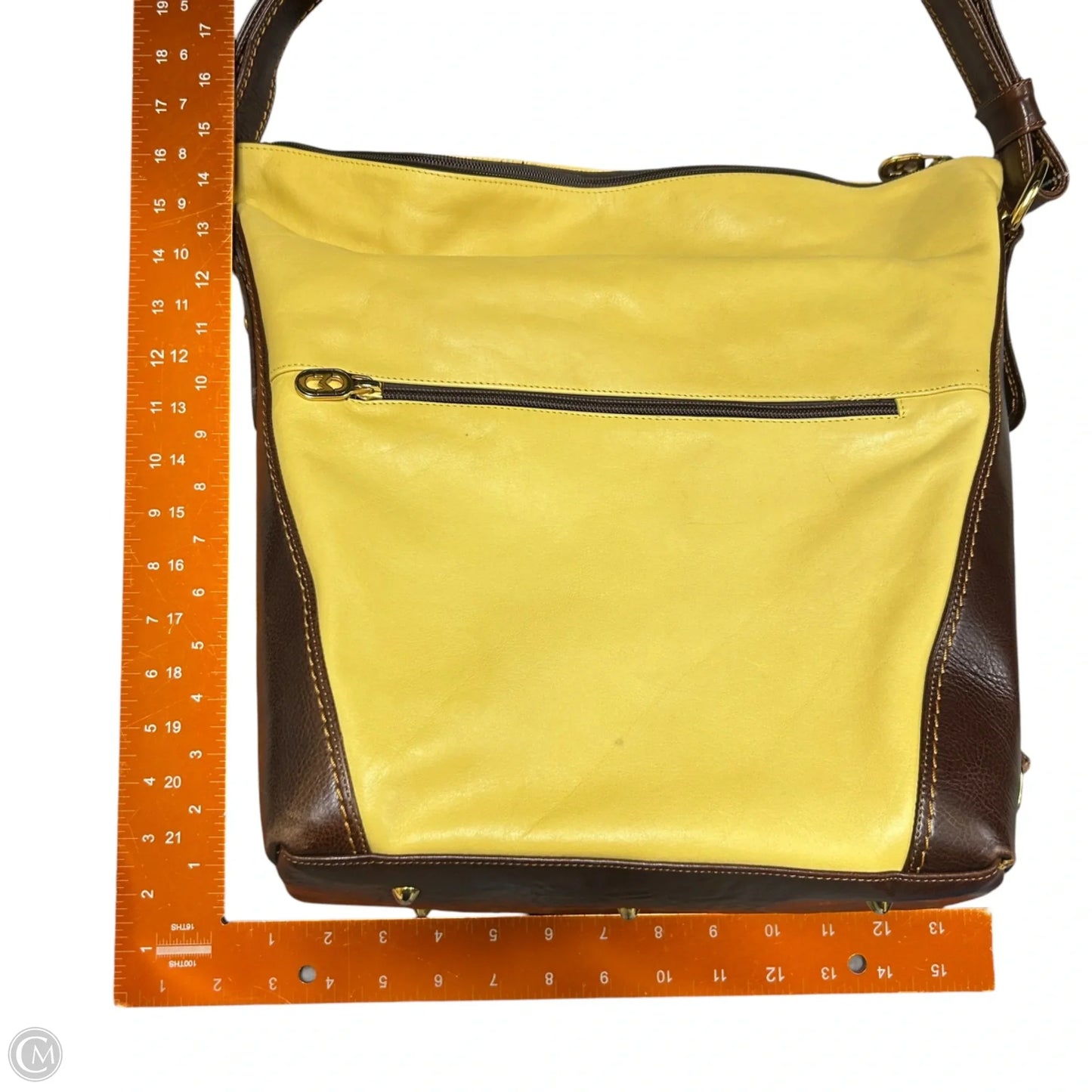 Handbag Leather By Marina Orlandi, Size: Large