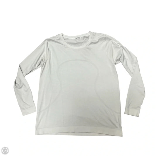 Athletic Top Long Sleeve Crewneck By Lululemon In Grey & White, Size: M