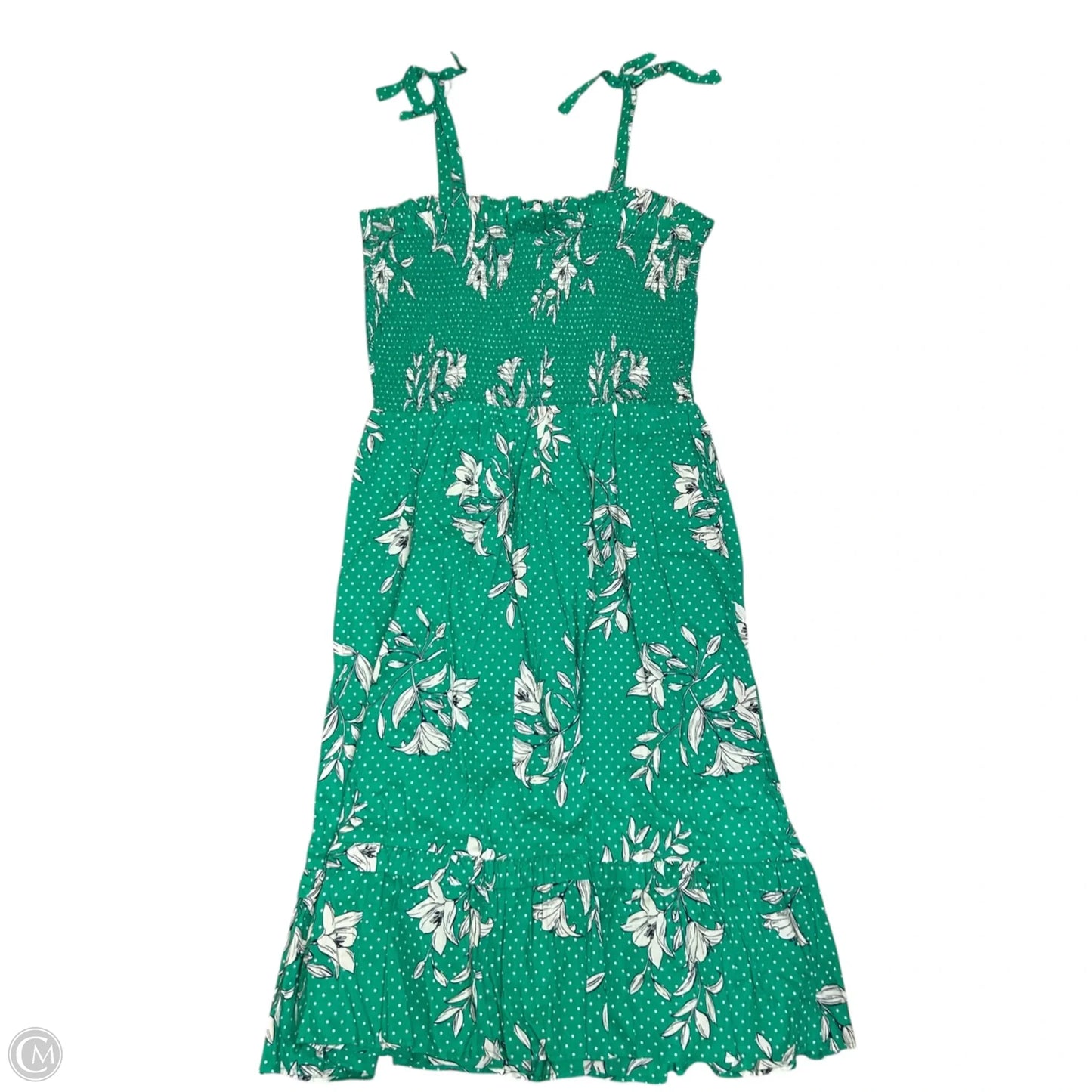 Dress Casual Midi By Draper James In Green & White, Size: M