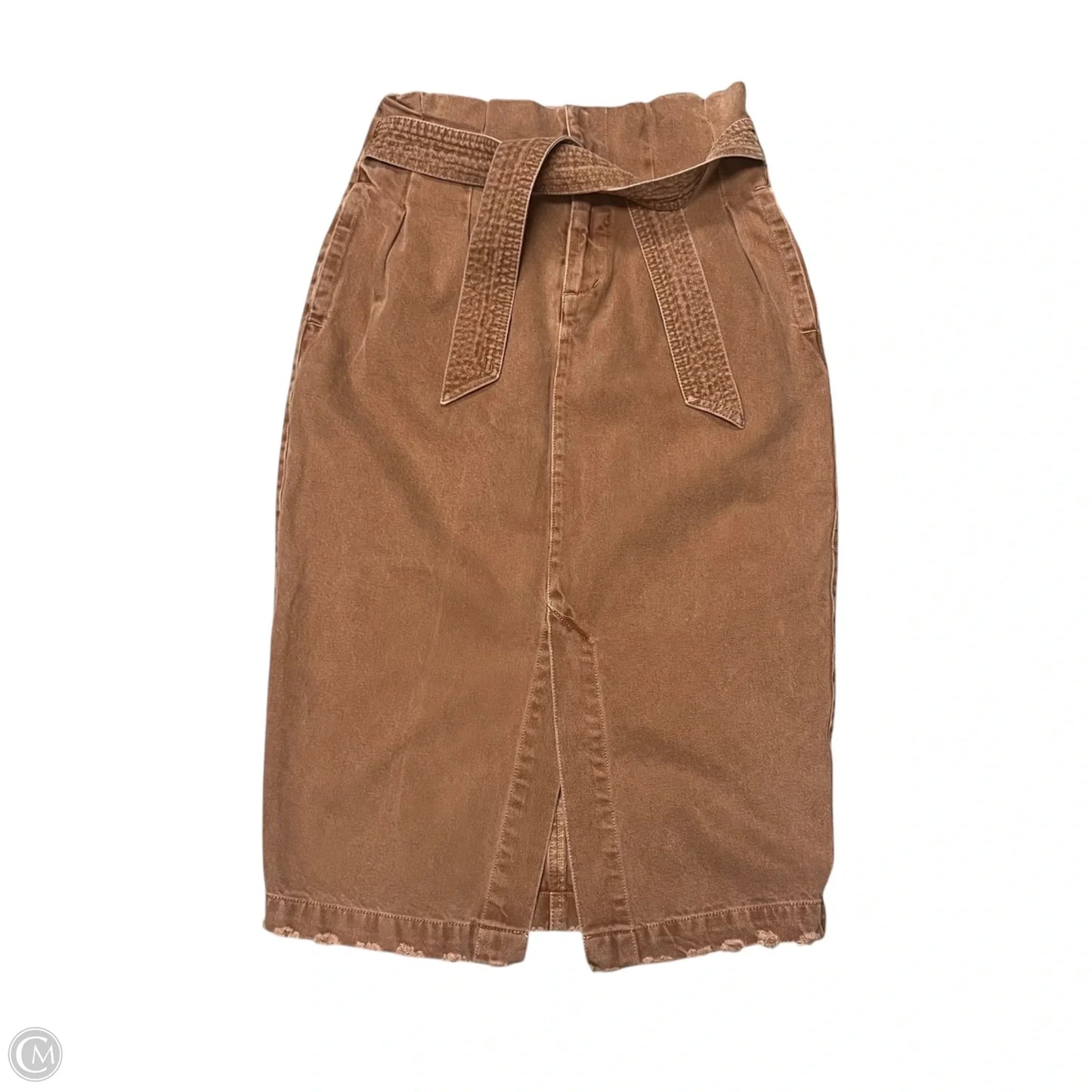 Skirt Midi By Free People In Brown Denim, Size: 4