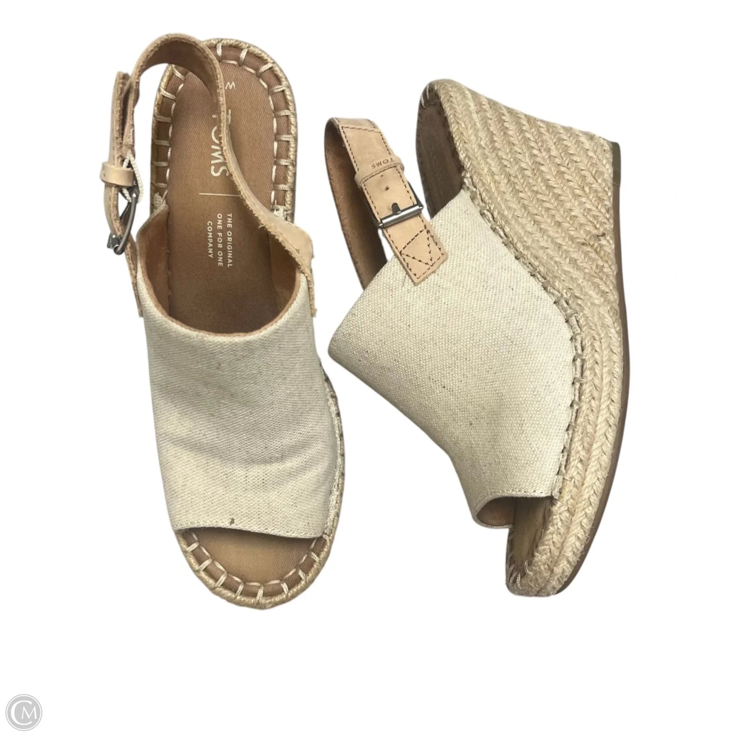 Sandals Heels Wedge By Toms In Tan, Size: 7.5