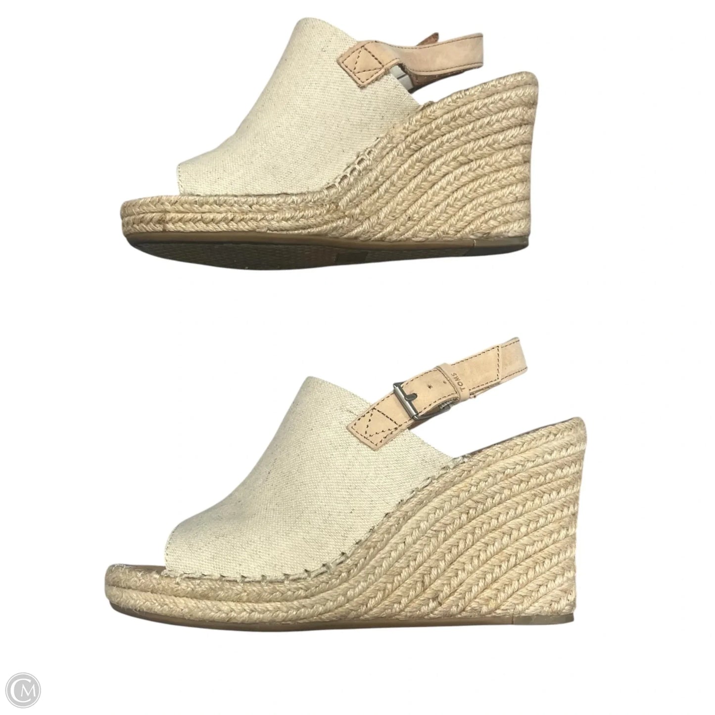 Sandals Heels Wedge By Toms In Tan, Size: 7.5