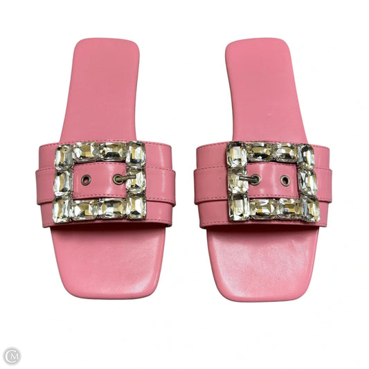 Sandals Flats In Pink & Silver, Size: 5.5