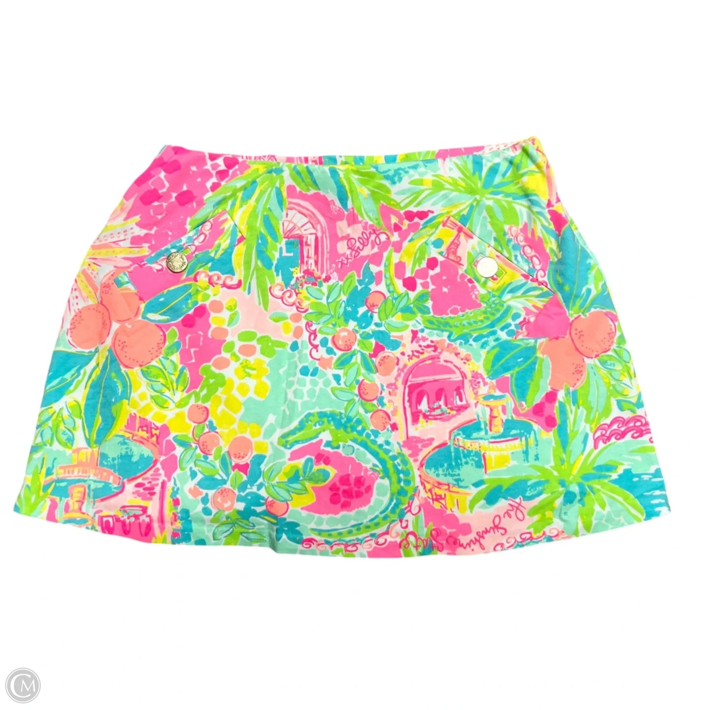 Skort Designer By Lilly Pulitzer In Green & Pink, Size: 0