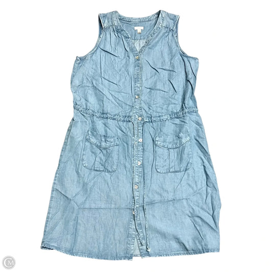 Dress Casual Midi By Spense In Blue Denim, Size: L