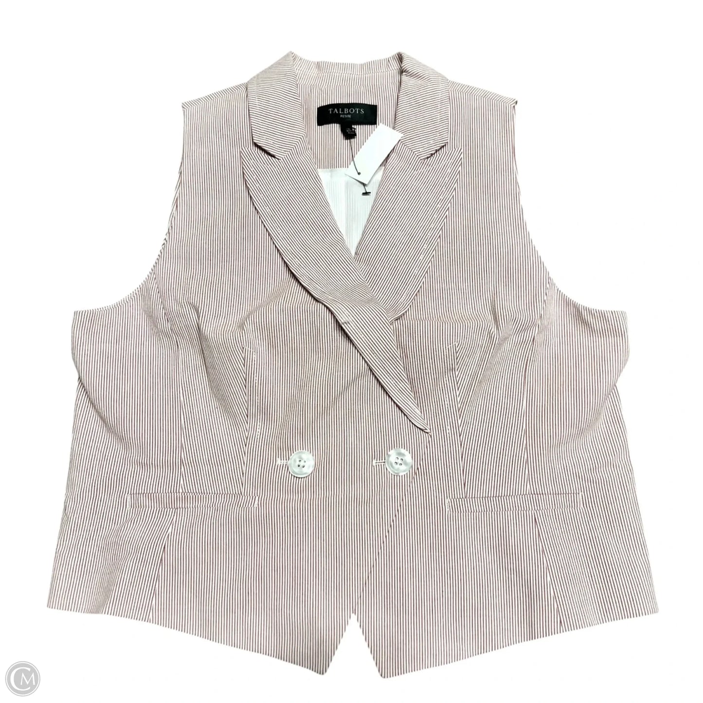 Vest Other By Talbots In Red & White, Size: M
