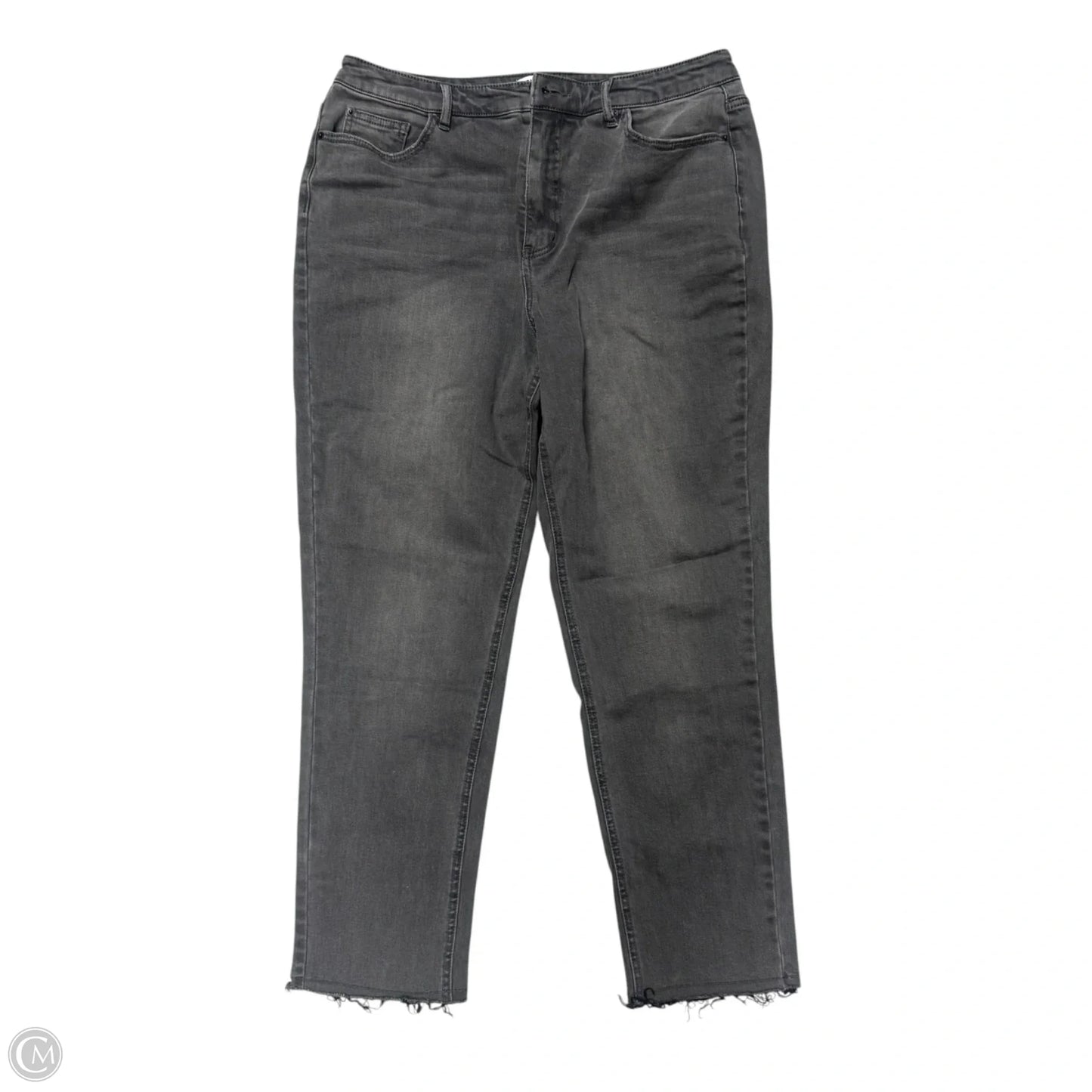 Jeans Straight  In Grey Denim, Size: 14