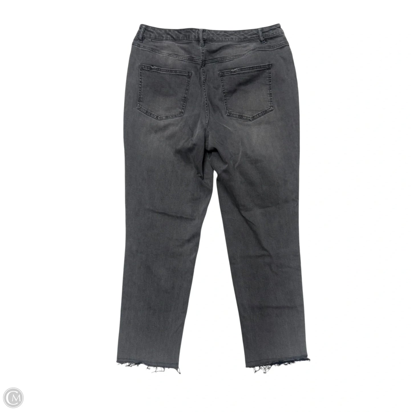 Jeans Straight  In Grey Denim, Size: 14