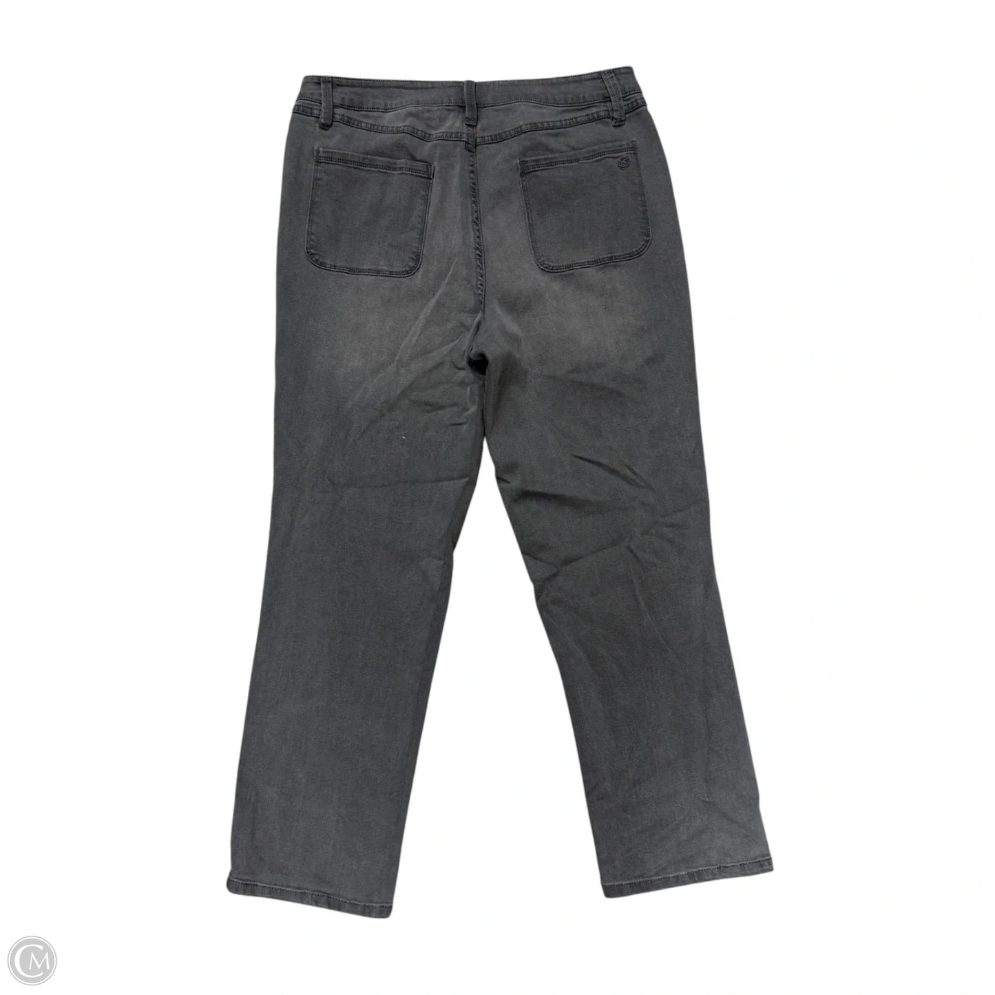 Jeans Straight By Susan Graver In Grey Denim, Size: 14