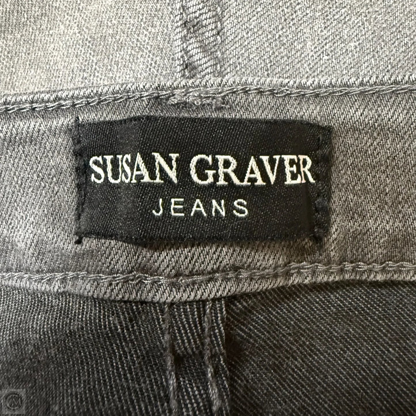 Jeans Straight By Susan Graver In Grey Denim, Size: 14
