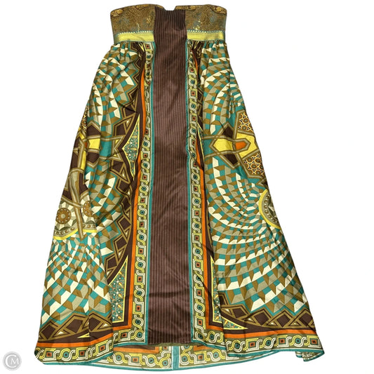 Dress Party Long By Nicole Miller In Gold & Green, Size: Xs