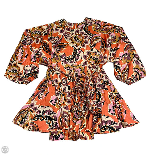 Dress Casual Short By Karlie In Orange & Purple, Size: S