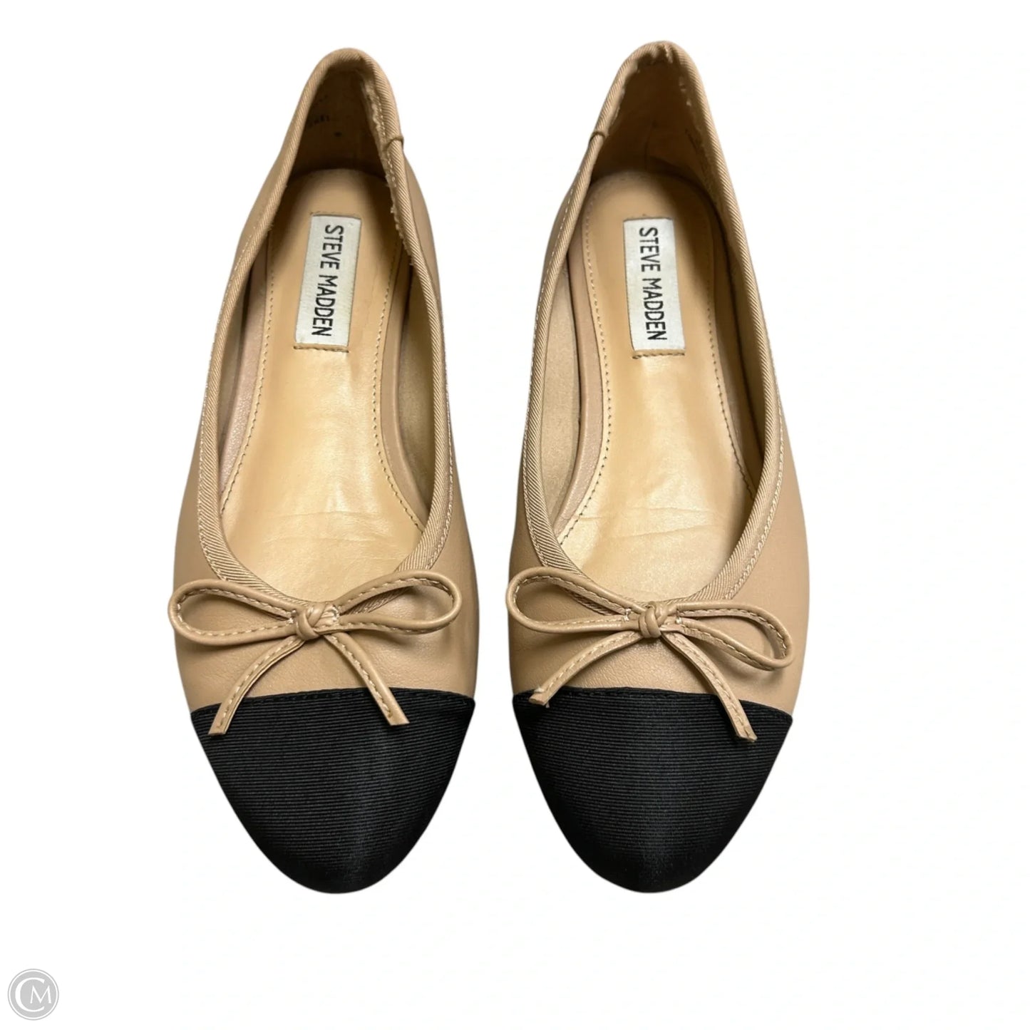 Shoes Flats By Steve Madden In Black & Tan, Size: 6.5
