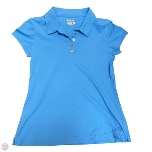 Top Short Sleeve Designer By Lilly Pulitzer In Blue, Size: S